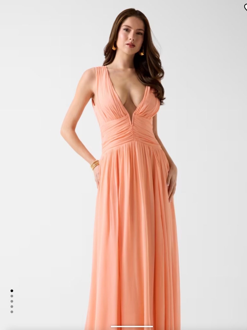 Marciano V-Neck Peach Maxi Dress
